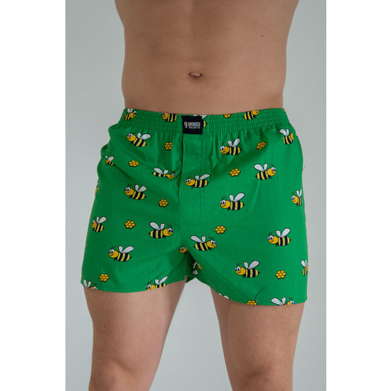 Happy Shorts Happy Shorts Wide Boxer Shorts Green Bees