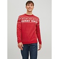 Jack & Jones Jack & Jones Christmas Sweater Men JORXMAS Red Knitted Pullover