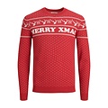 Jack & Jones Jack & Jones Christmas Sweater Men JORXMAS Red Knitted Pullover