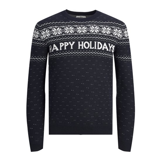 Jack & Jones Jack & Jones Kersttrui Heren JORXMAS Blauw Gebreide Pullover