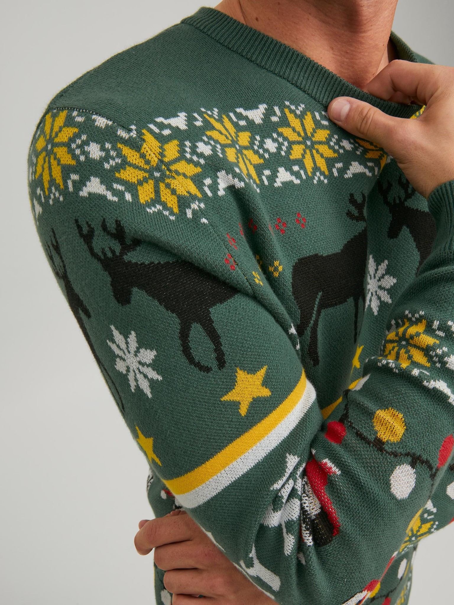 Storing Succes Beven Jack & Jones Kersttrui Heren JORHOHO Groen | Underwear District