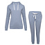 By Louise By Louise Dames Huispak Cozy 2-delig Grijs French Terry Met Capuchon