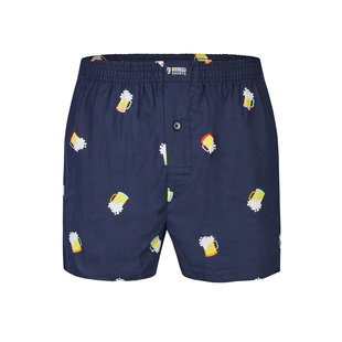 Happy Shorts Wijde Boxershort Bierpullen Blauw