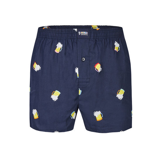 Happy Shorts Happy Shorts Wijde Boxershort Bierpullen Blauw