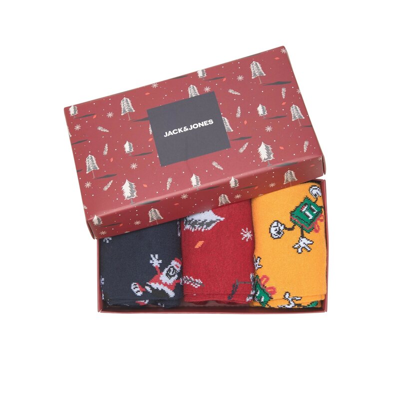 Jack & Jones Jack & Jones Kerstsokken Heren Gifbox 3-pack  JACXMASTREE