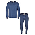 Phil & Co Phil & Co Essential Heren Pyjamaset Lang Blauw