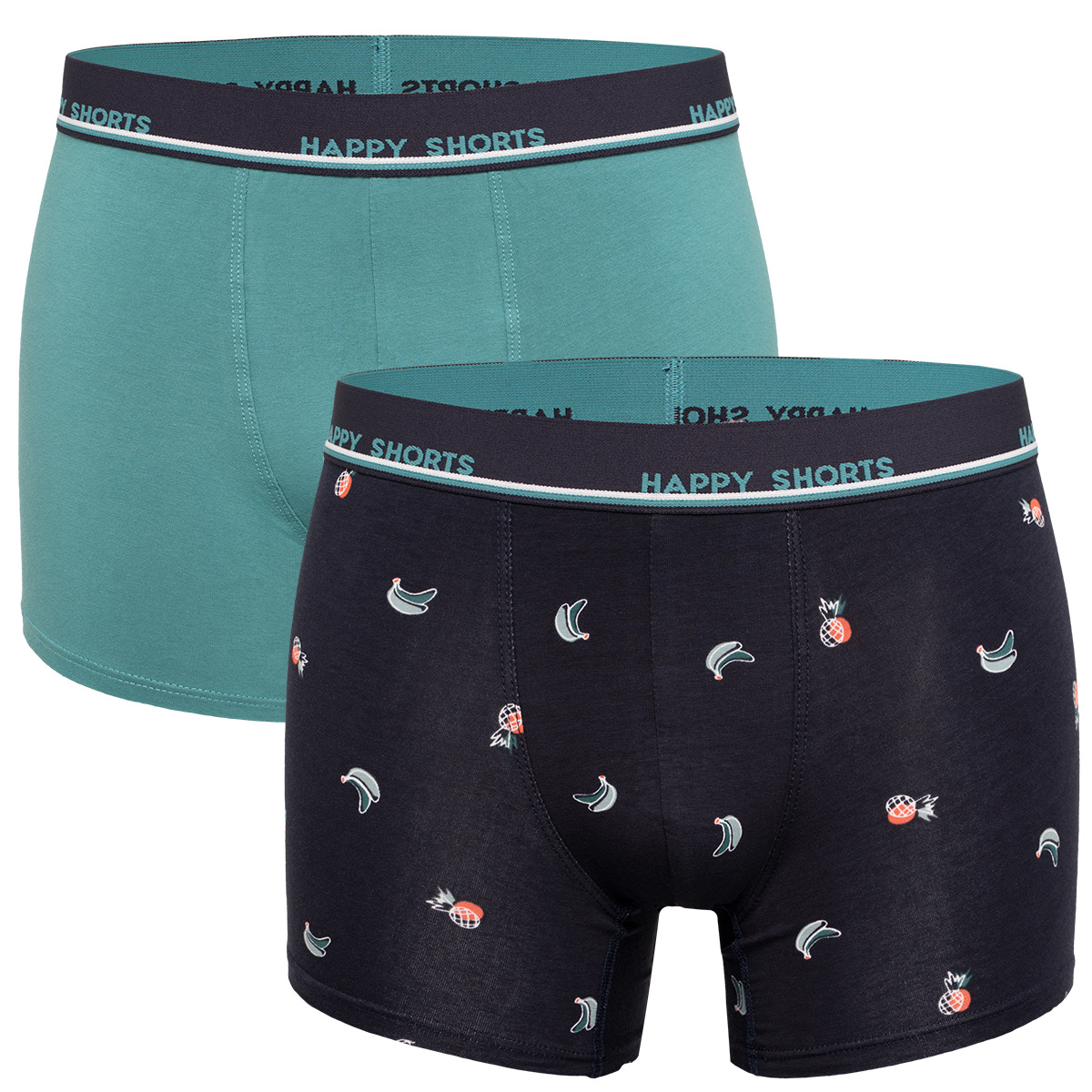 Happy Shorts 2-Pack Boxershorts Heren Ananas & Banaan Print - Maat L