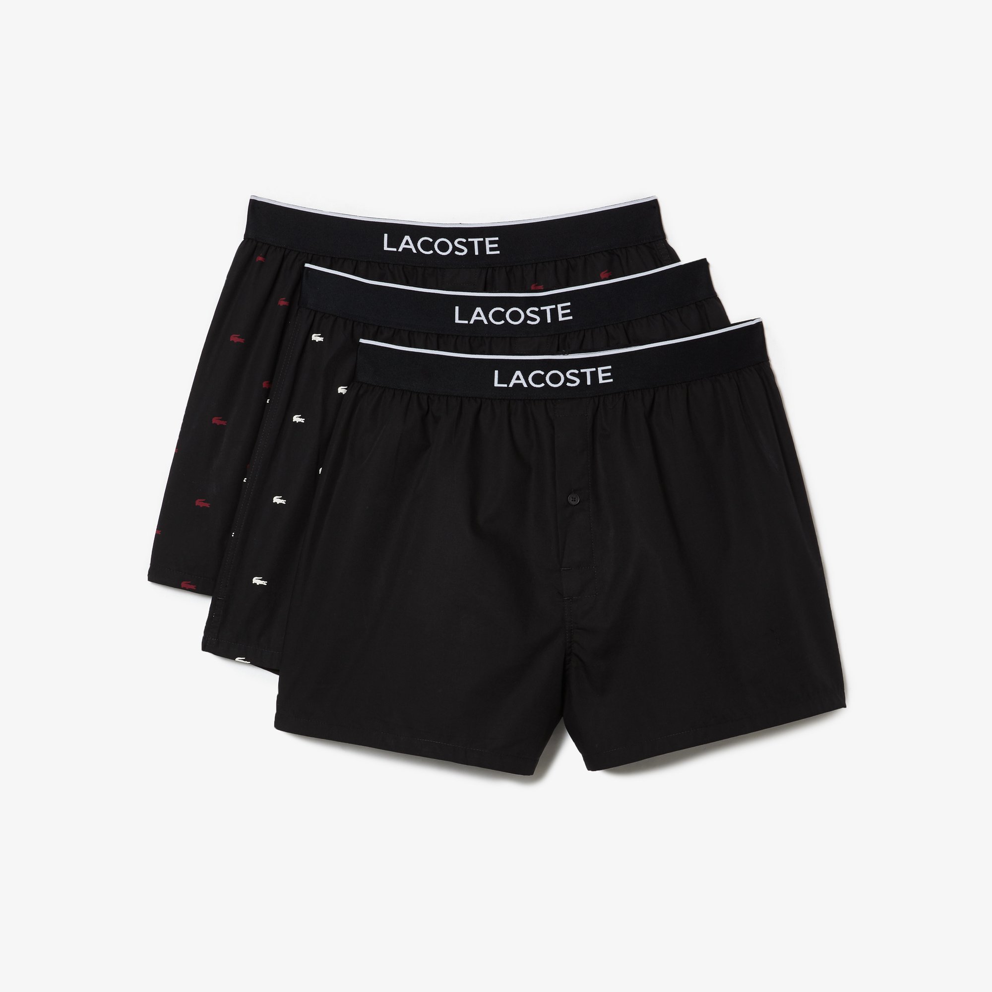 Lacoste mens 3-pack All Over Printed Lacoste Graphic Boxer Briefs