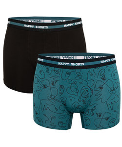 Happy Shorts 2-Pack Boxershorts Men With Hawaiian Print