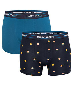 Happy Shorts 2-Pack Boxershorts Met Print Heren Grapefruit