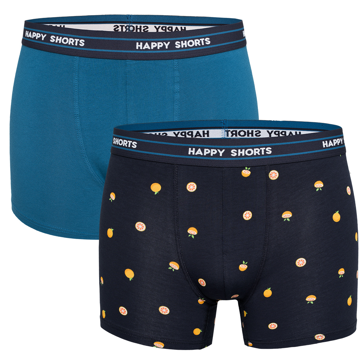 Happy Shorts 2-Pack Boxershorts Met Print Heren Grapefruit - Maat L