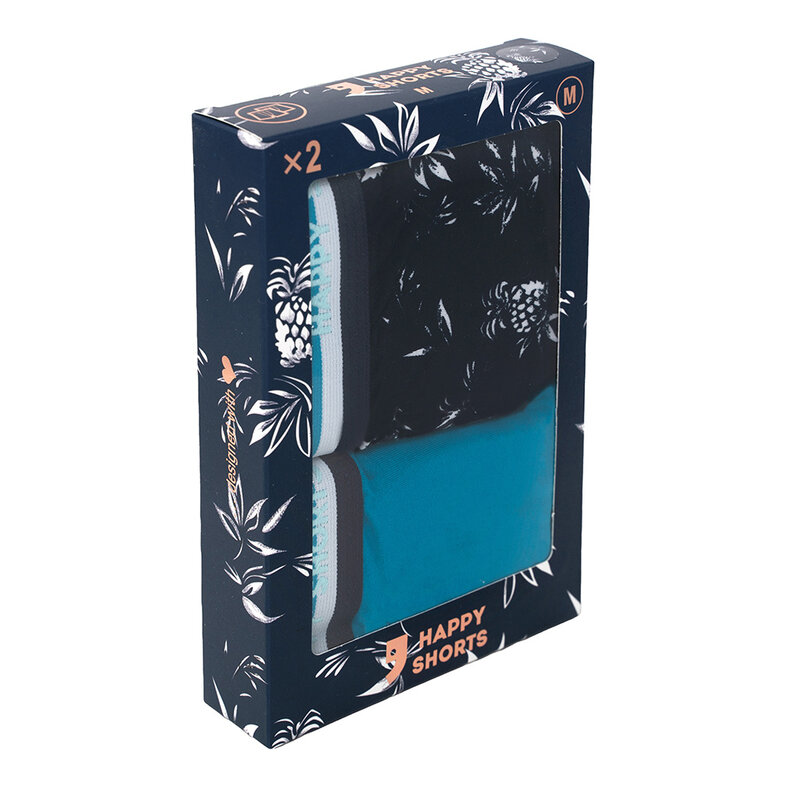 Happy Shorts Happy Shorts 2-Pack Boxershorts Met Print Heren Hawaii