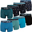 Happy Shorts Happy Shorts Boxershorts Heren Multipack Met Print 8-Pack Blauw / Groen