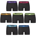 Happy Shorts Happy Shorts 7-Pack Zwarte Boxershorts Heren Multipack Effen Zwart