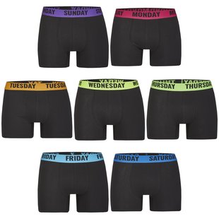 Happy Shorts 7-Pack For One Week Zwarte Boxershorts Heren Multipack