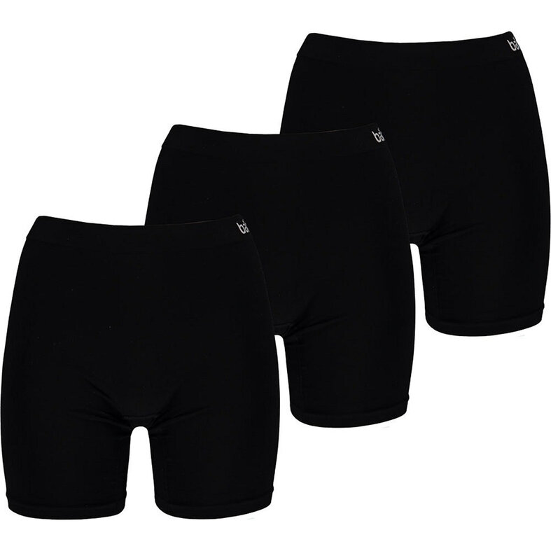 Apollo Apollo Seamless Ladies Long Short Bamboo Underwear Black 3-Pack