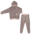 Apollo Apollo Dames Huispak Loungewear Luipaard Print Fleece Incl Capuchon Roze