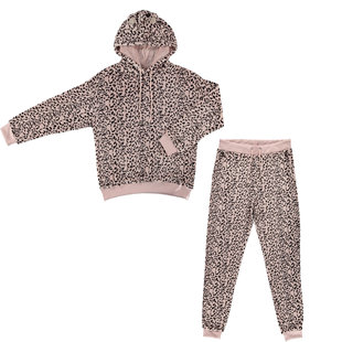 Apollo Women's Home Suit Loungewear Leopard Print Pink