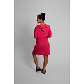 By Louise By Louise Ochtendjas Dames Slim-Fit Badstof met Rits en Capuchon Roze Badjas