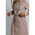 By Louise By Louise Dressing Gown Women's Slim-Fit Terry Cloth With Zipper And Hood Grey Bathrobe