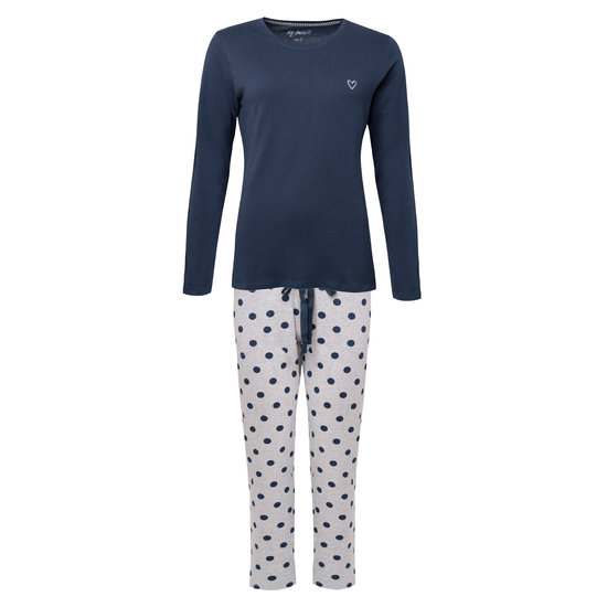 By Louise By Louise Essential Women's Pajama Set Long Cotton Blue Dots