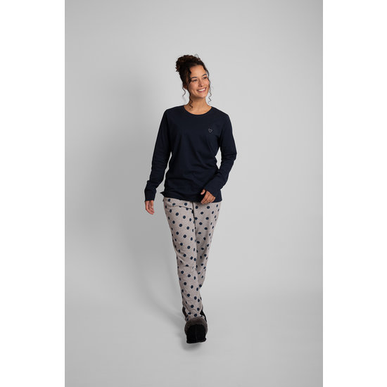 By Louise By Louise Essential Women's Pajama Set Long Cotton Blue Dots