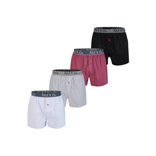 Phil & Co Wide Boxer Shorts Men 4-Pack Logo Waistband