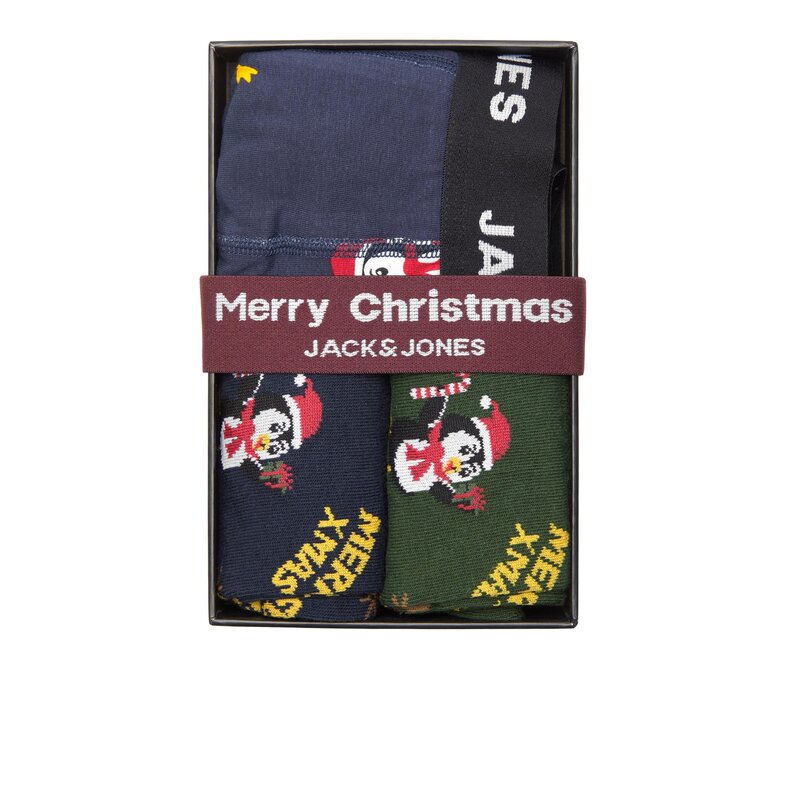 Jack & Jones Junior Jack & Jones Junior Kerst Ondergoed Giftbox Jongens Boxershort + Sokken JACPENGUIN
