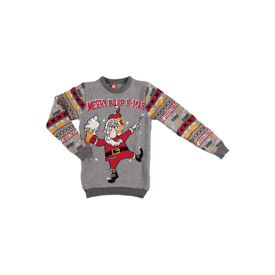 Apollo Apollo Christmas Sweater Men With Led Lights Grey