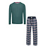 Phil & Co Phil & Co Lange Heren Winter Pyjama Set Met Flanellen Pyjamabroek Geruit Groen