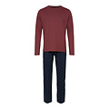 Phil & Co Phil & Co Lange Heren Winter Pyjama Set Katoen Rood