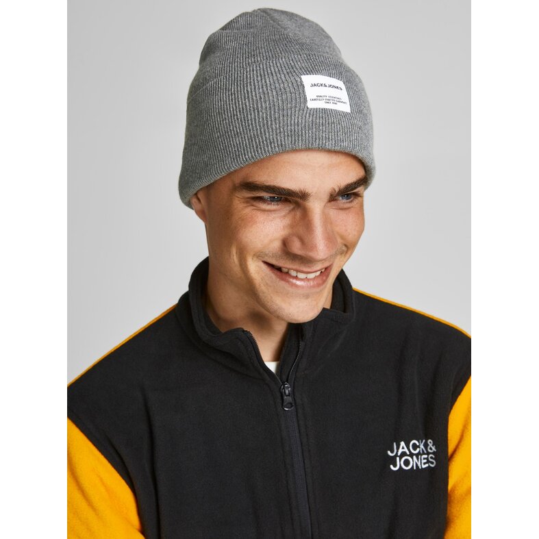 Jack & Jones Jack & Jones Heren Muts  JACLONG Knit Beanie Grijs