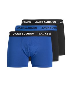 Jack & Jones Boxershorts Heren Microfiber Trunks  Blauw / Zwart 3-Pack