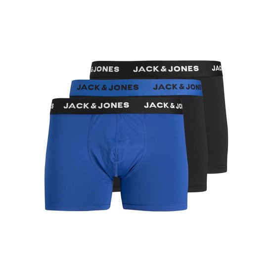 Jack & Jones Jack & Jones Boxershorts Heren Microfiber Trunks  Blauw / Zwart 3-Pack