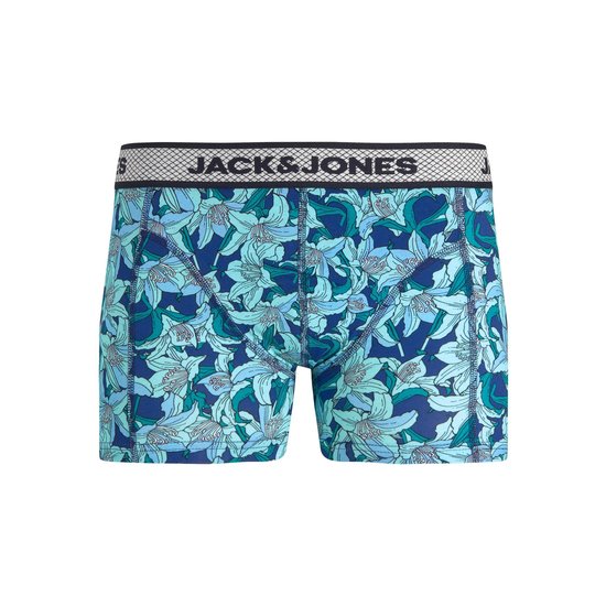 Jack & Jones Junior Jack & Jones Junior Boxershorts Jongens Trunks JACFLORAL Print 3-Pack Blauw