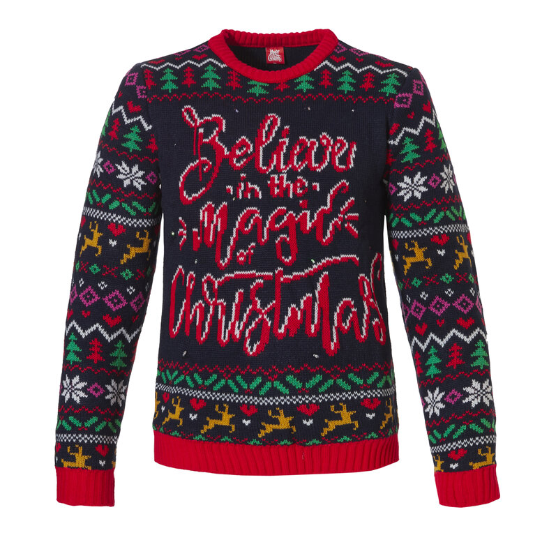 Apollo Apollo Funny Christmas Sweater Women With Led Lights Navy