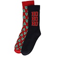 Apollo Christmas Socks Men Ladies Navy / Red Sports Socks 2-Pack