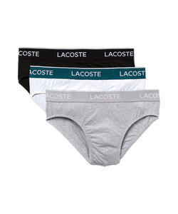 Lacoste Heren Slips Casual Briefs Zwart / Grijs / Wit 3-Pack