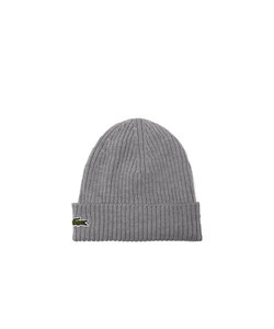 Lacoste Beanie Ribbed Womens Mens Beanie Wool Grey