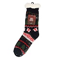 Apollo Dames Home Socks Kerst Huissokken Kerstsokken Navy Blauw