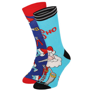 Apollo Funny Christmas Socks Men 2-Pack Santa Claus / Tools