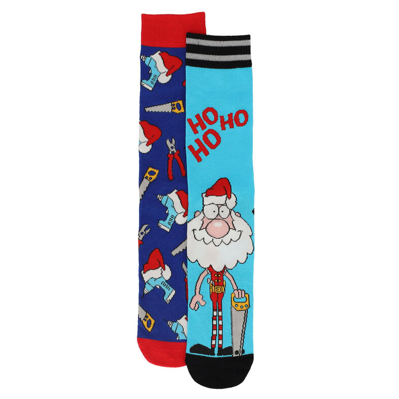 Apollo  Apollo Funny Christmas Socks Men 2-Pack Santa Claus / Tools