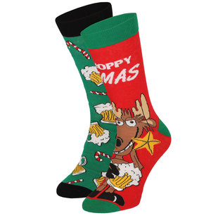 Apollo Funny Christmas Socks Men 2-Pack Rudolph / Beer