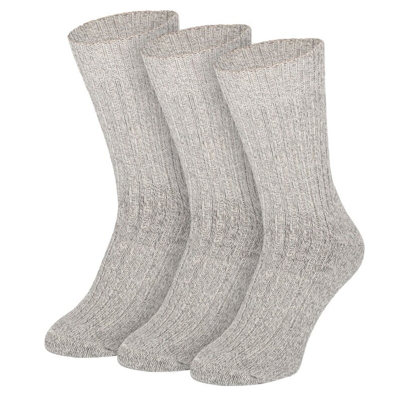 Apollo Apollo Noorse Sokken Heren Grijs Terry  3-pack