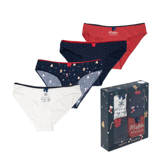 Happy Shorts Christmas Briefs Ladies 4-Pack