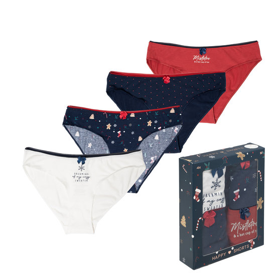 Happy Shorts Happy Shorts Christmas Briefs Ladies 4-Pack