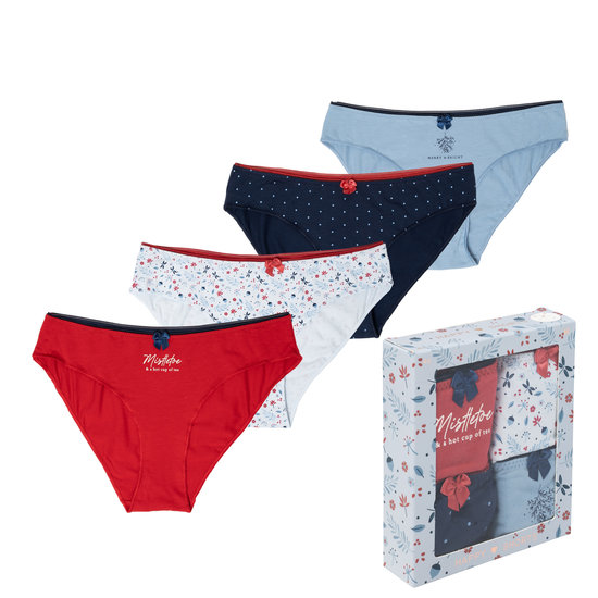 Happy Shorts Happy Shorts Dames Kerst Slips Onderbroeken 4-Pack