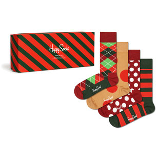 Happy Socks Dames / Heren Sokken Holiday Classics Giftbox  4-Pack