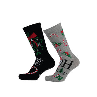 Apollo 2-Pack Funny Ladies Christmas Socks Black / Grey