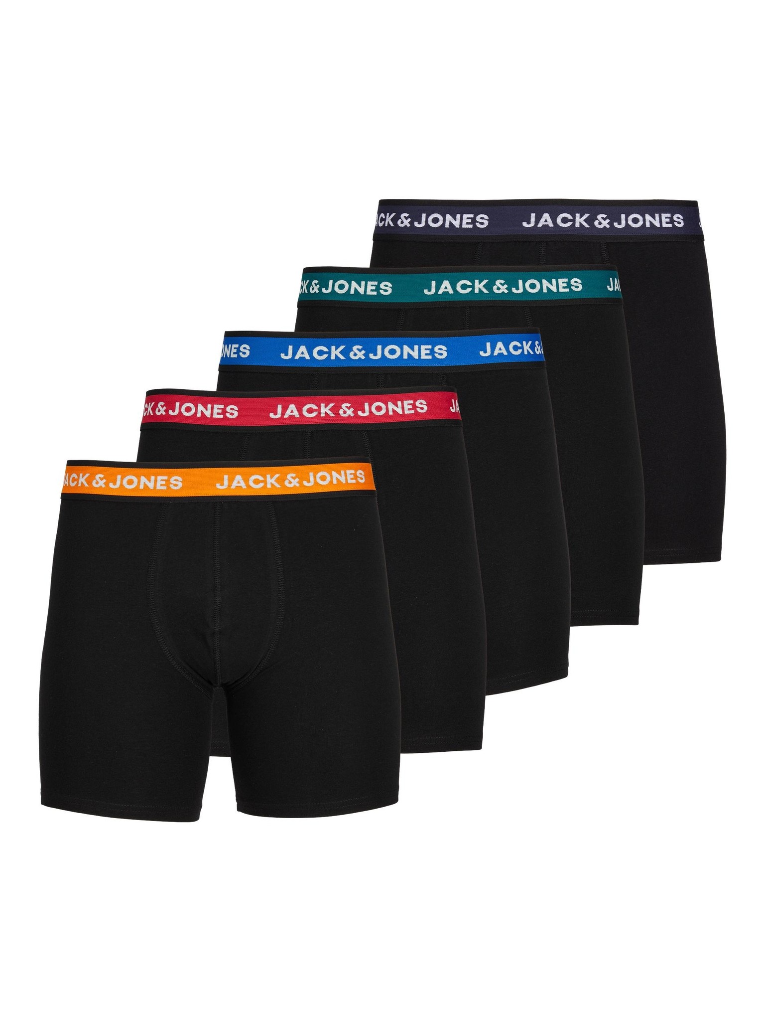 Geneigd zijn Kilometers Deens Jack & Jones Heren Boxershort Lange Pijp JACSOLID Boxer Briefs 5-Pack Zwart  | Underwear District